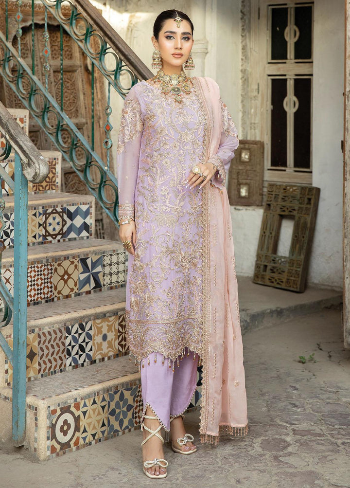 De Lambent Majestic By Imrozia Premium Embroidered Chiffon Suits Unstitched 3 Piece IMP23DLM M-40 Alma - Luxury Collection