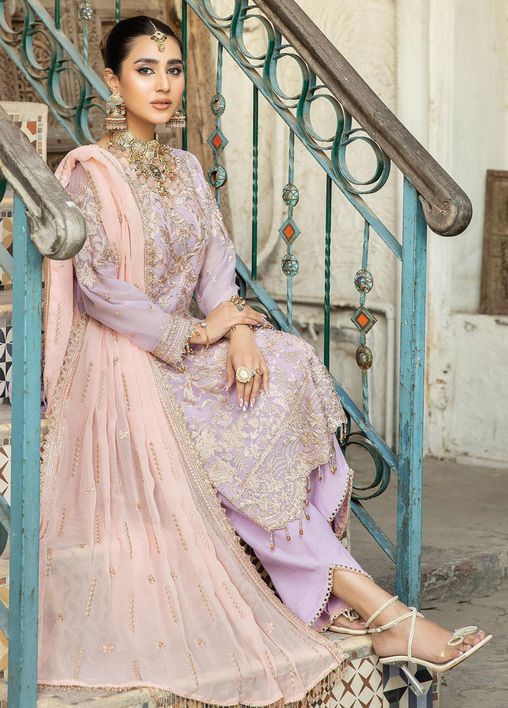 De Lambent Majestic By Imrozia Premium Embroidered Chiffon Suits Unstitched 3 Piece IMP23DLM M-40 Alma - Luxury Collection