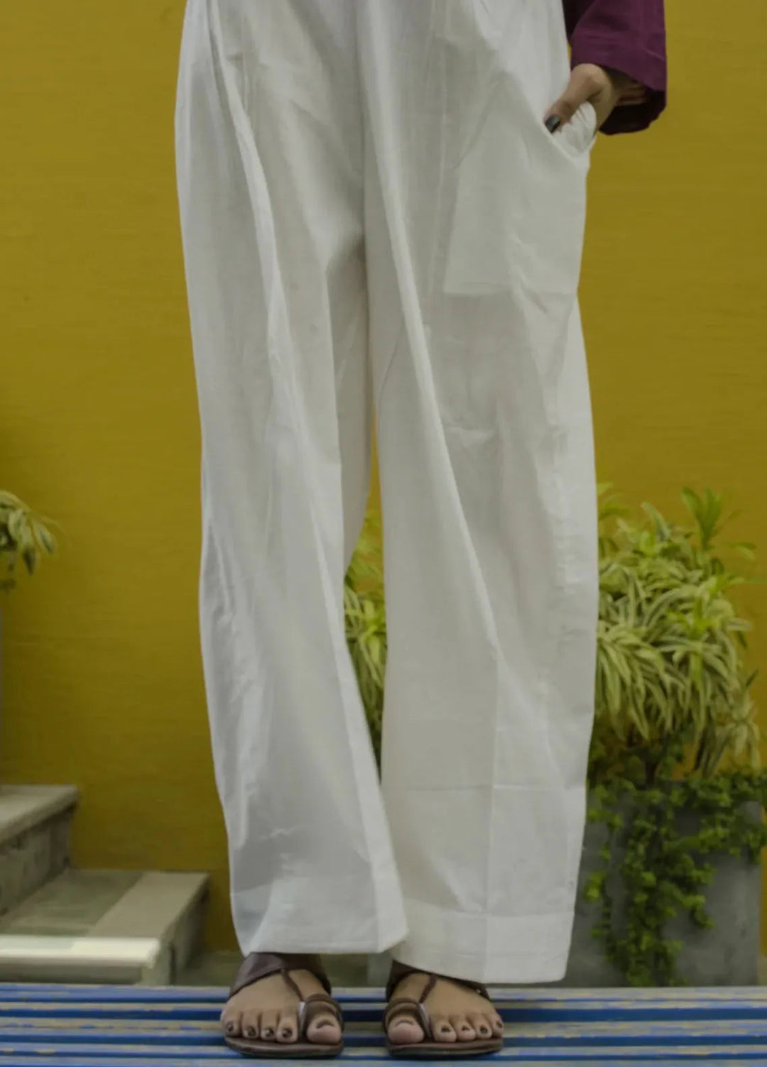 Deck Up Plain Cambric Classic White Trousers