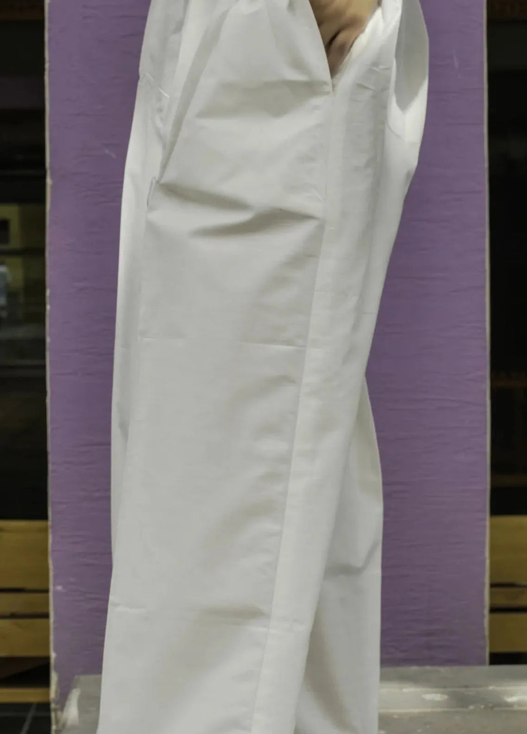 Deck Up Plain Cotton silk Pearl Ijaar - White
