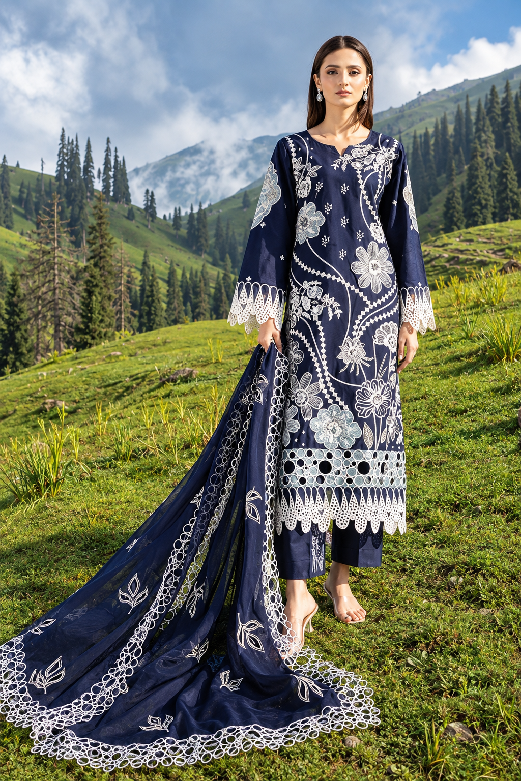 Dastaan by Zebtan Unstitched Embroidered Tassal Silk 3 Piece Suit ZB26UD DZ-01 - Festive Collection