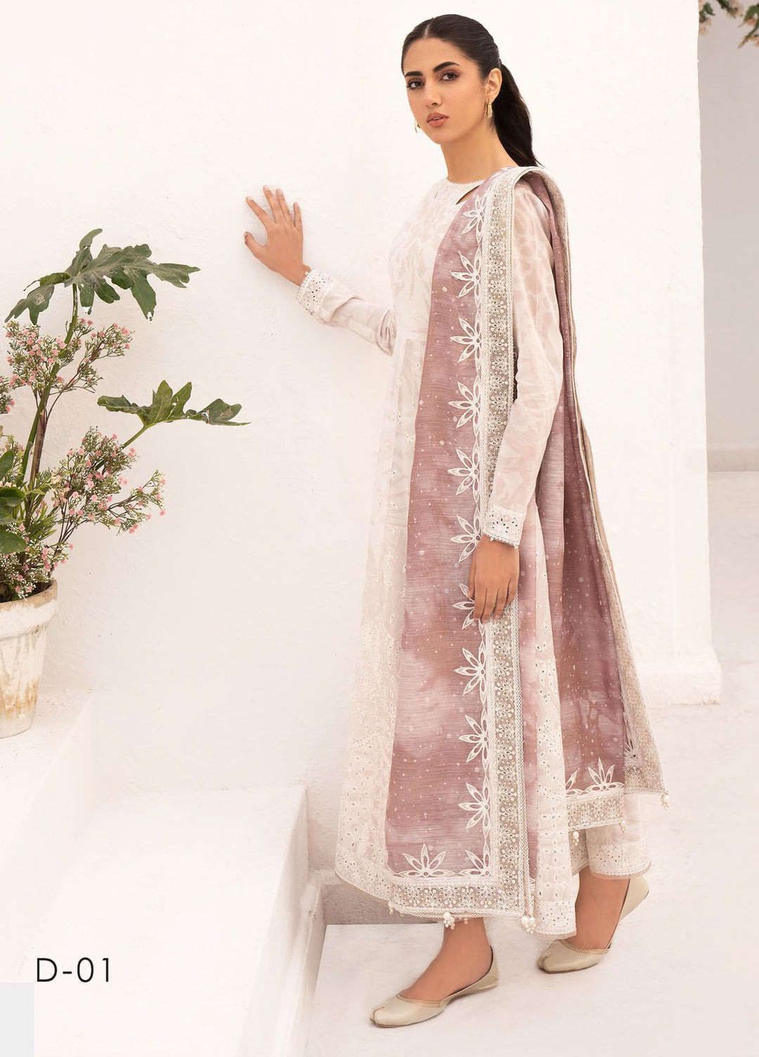 Delia By Jazmin Embroidered Lawn Suits Unstitched 3 Piece JZ24DL D-01 - Summer Collection