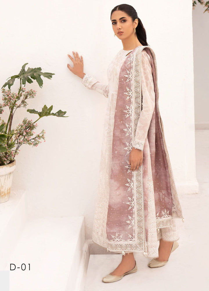 Delia By Jazmin Embroidered Lawn Suits Unstitched 3 Piece JZ24DL D-01 - Summer Collection