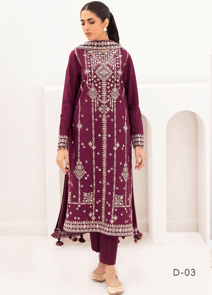 Delia By Jazmin Embroidered Lawn Suits Unstitched 3 Piece JZ24DL D-03 - Summer Collection