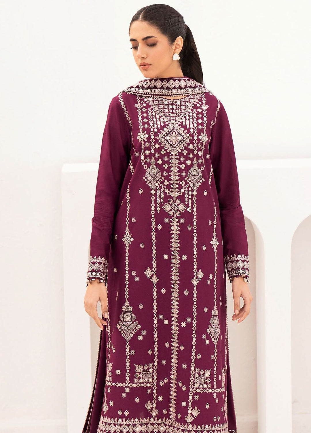 Delia By Jazmin Embroidered Lawn Suits Unstitched 3 Piece JZ24DL D-03 - Summer Collection