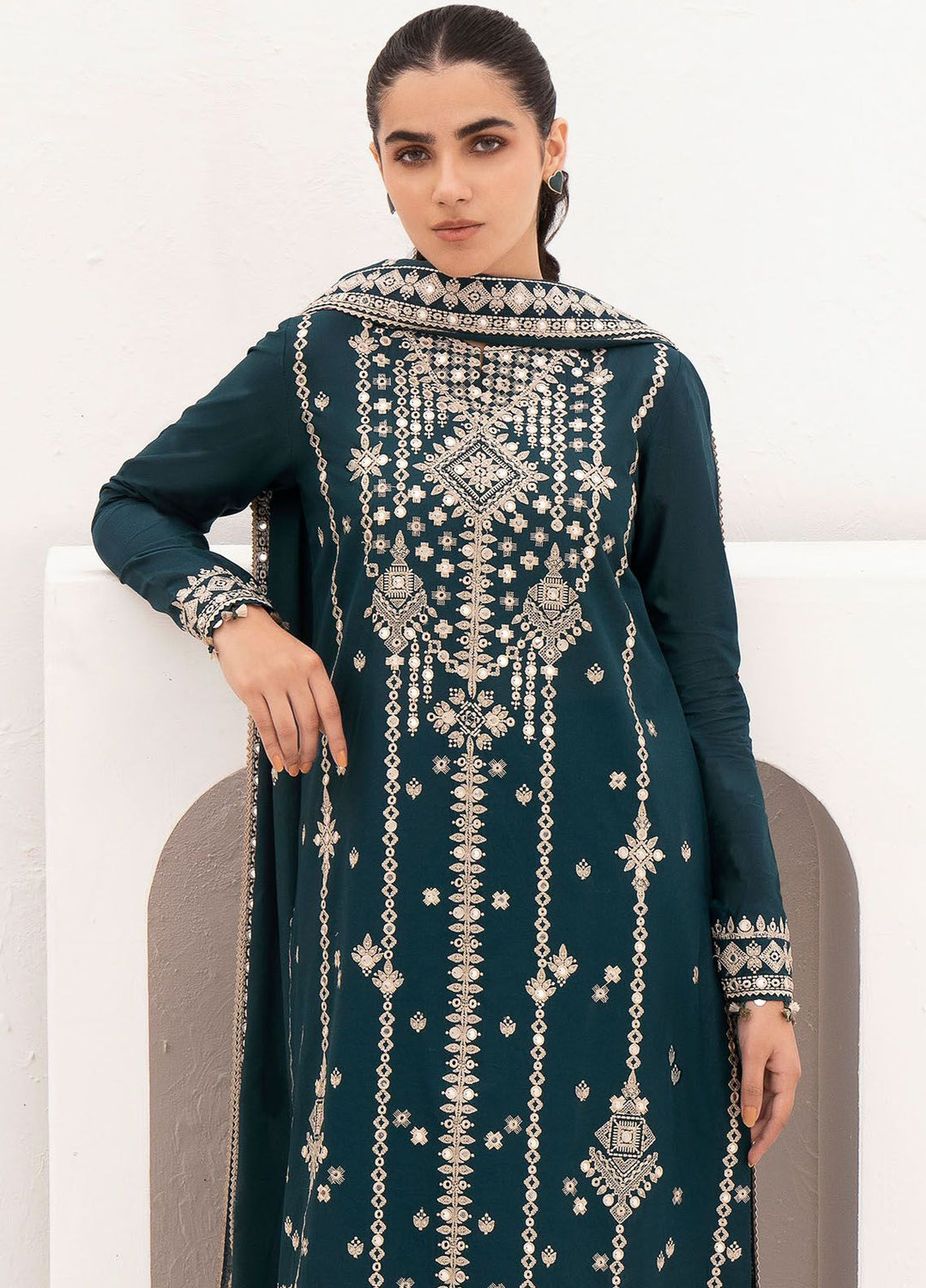Delia By Jazmin Embroidered Lawn Suits Unstitched 3 Piece JZ24DL D-04 - Summer Collection