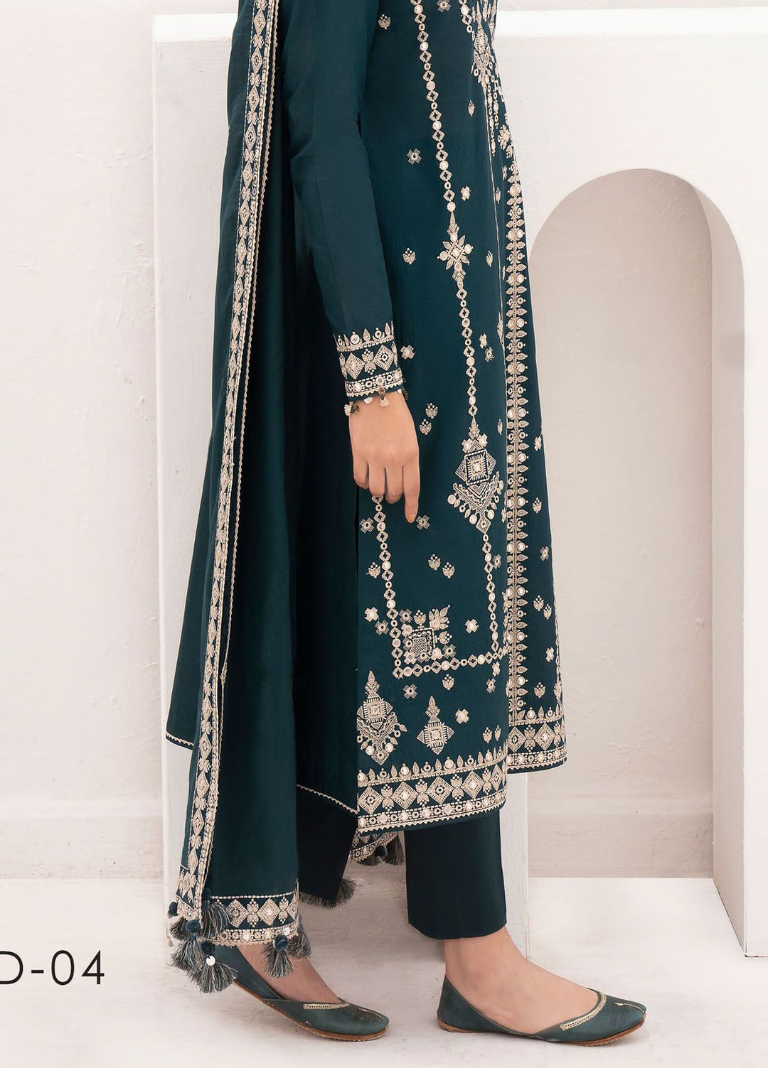 Delia By Jazmin Embroidered Lawn Suits Unstitched 3 Piece JZ24DL D-04 - Summer Collection