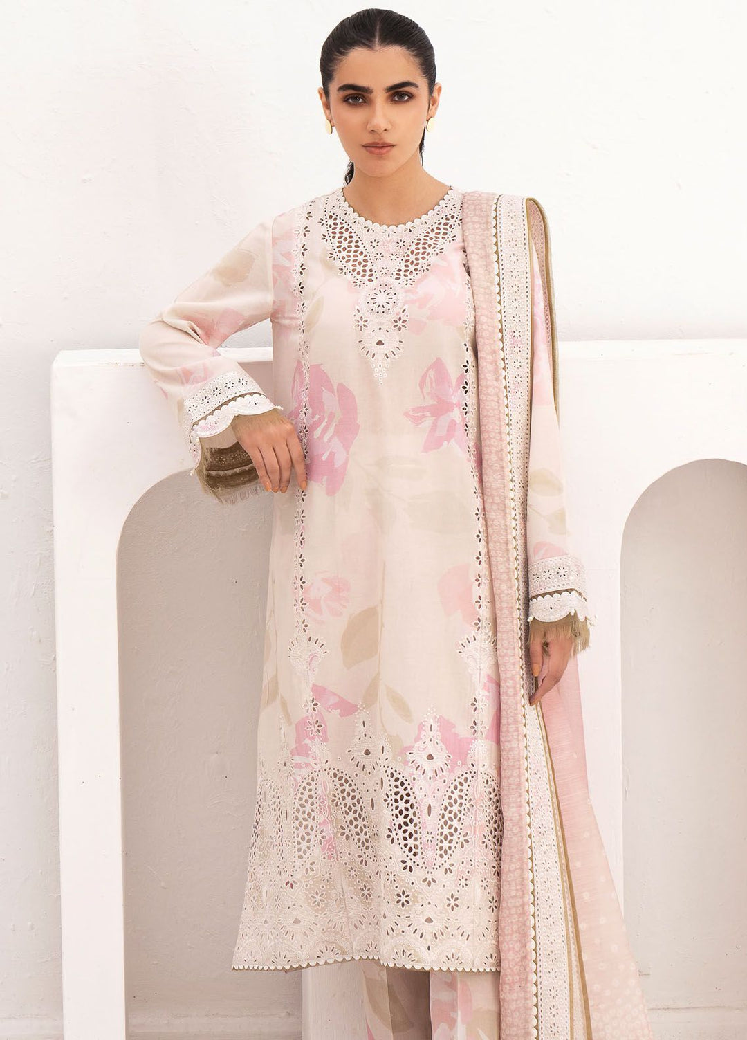 Delia By Jazmin Embroidered Lawn Suits Unstitched 3 Piece JZ24DL D-06 - Summer Collection