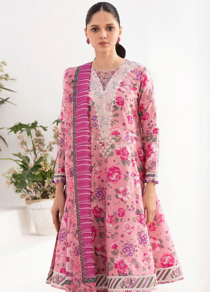 Delia By Jazmin Embroidered Lawn Suits Unstitched 3 Piece JZ24DL D-07 - Summer Collection