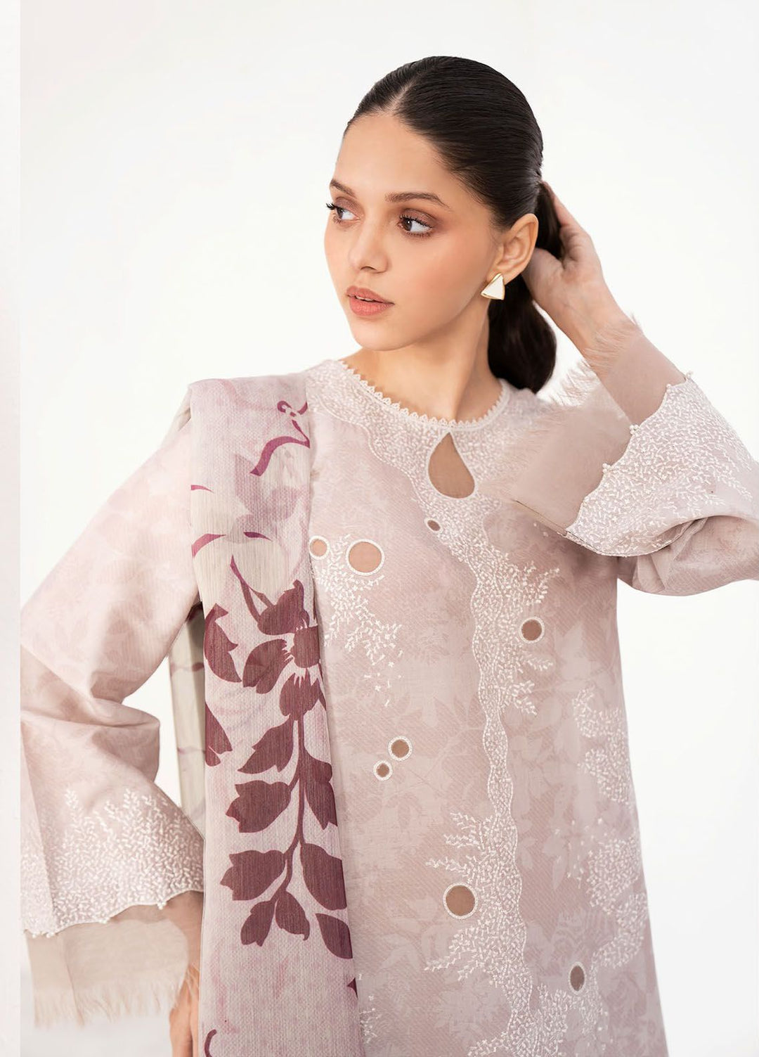 Delia By Jazmin Embroidered Lawn Suits Unstitched 3 Piece JZ24DL D-09 - Summer Collection