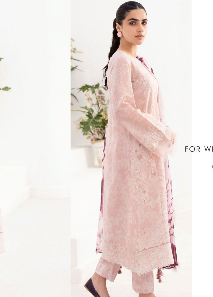 Delia By Jazmin Embroidered Lawn Suits Unstitched 3 Piece JZ24DL D-10 - Summer Collection