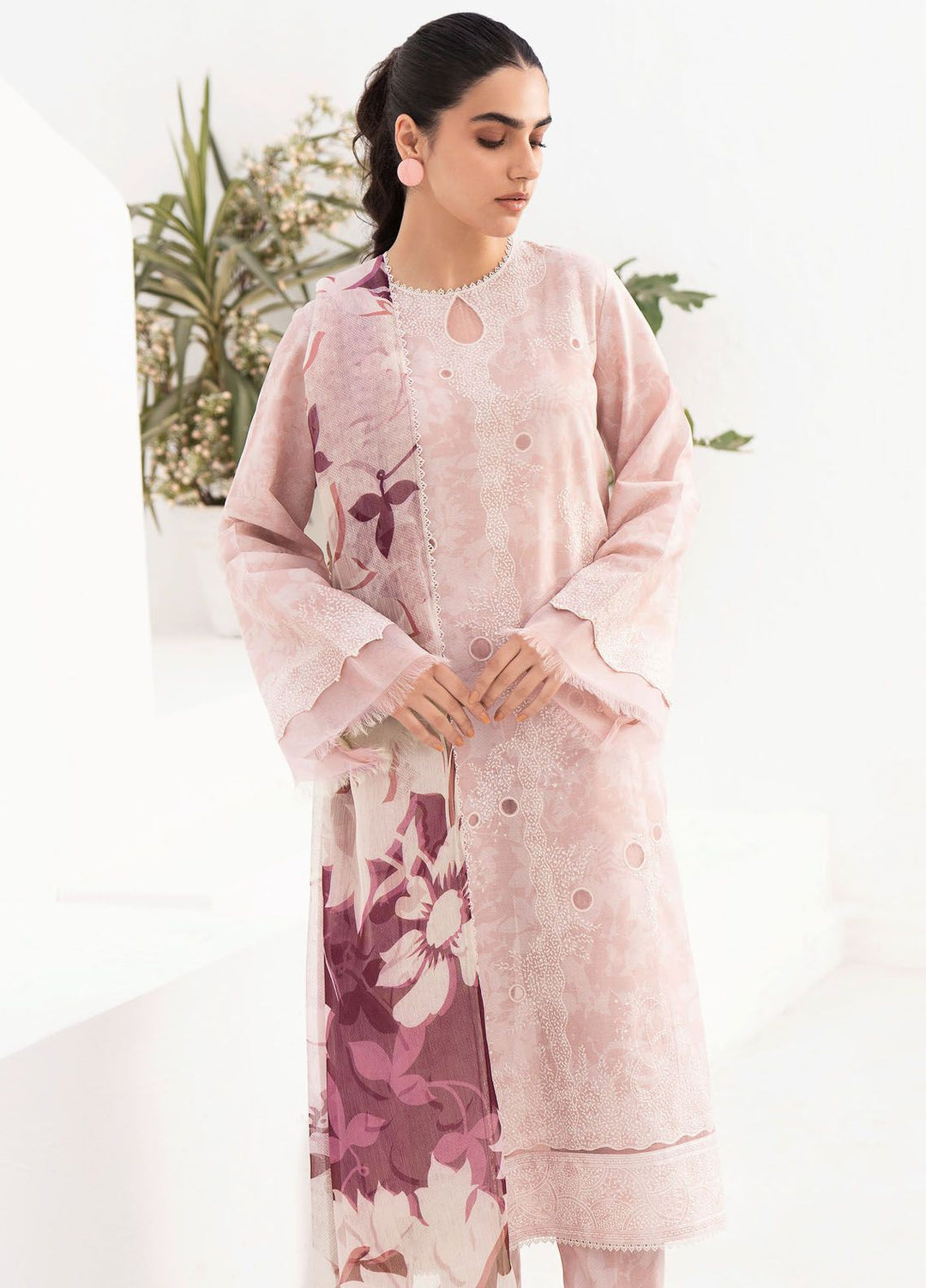 Delia By Jazmin Embroidered Lawn Suits Unstitched 3 Piece JZ24DL D-10 - Summer Collection