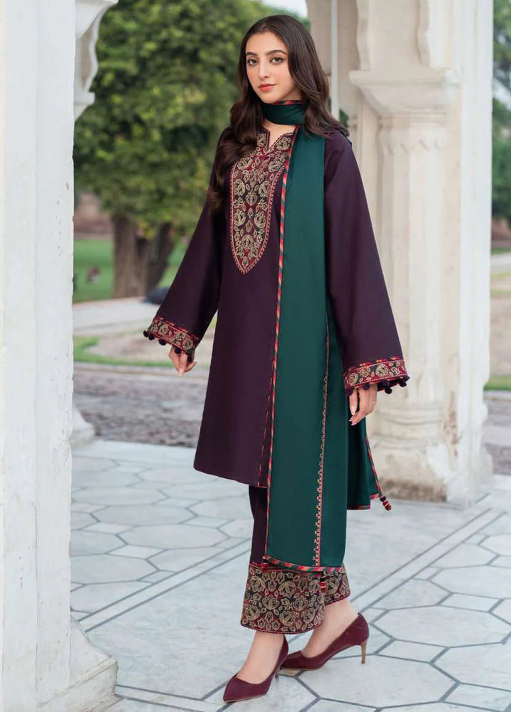 Delia By Jazmin Embroidered Suit Unstitched 3 Piece JZ24DW D-01 - Winter Collection