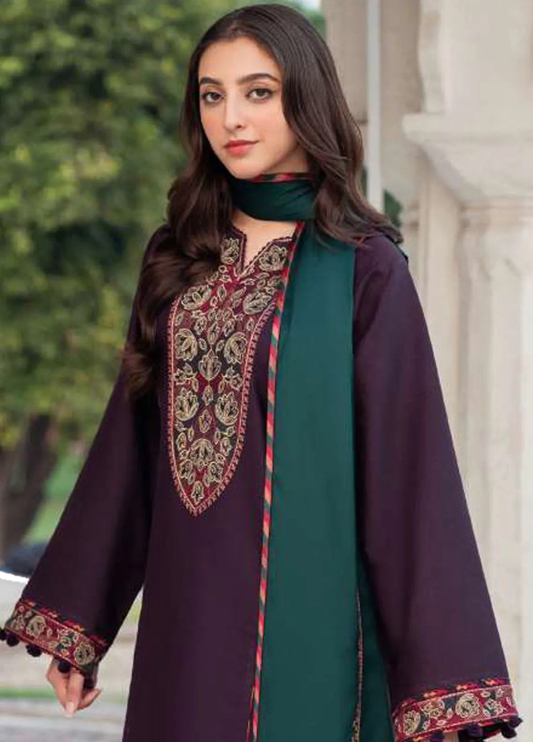 Delia By Jazmin Embroidered Suit Unstitched 3 Piece JZ24DW D-01 - Winter Collection