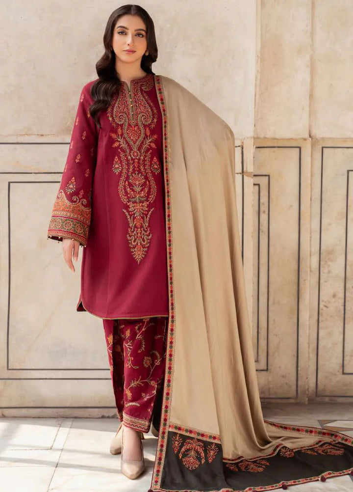 Delia By Jazmin Embroidered Suit Unstitched 3 Piece JZ24DW D-02 - Winter Collection