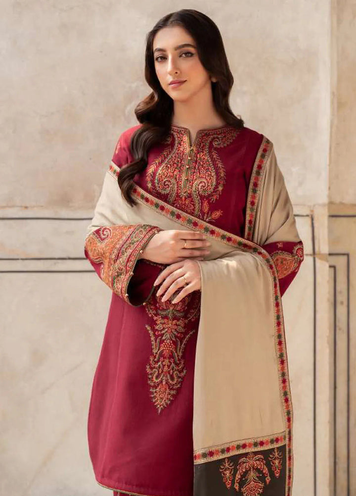 Delia By Jazmin Embroidered Suit Unstitched 3 Piece JZ24DW D-02 - Winter Collection