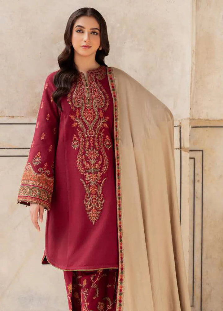 Delia By Jazmin Embroidered Suit Unstitched 3 Piece JZ24DW D-02 - Winter Collection