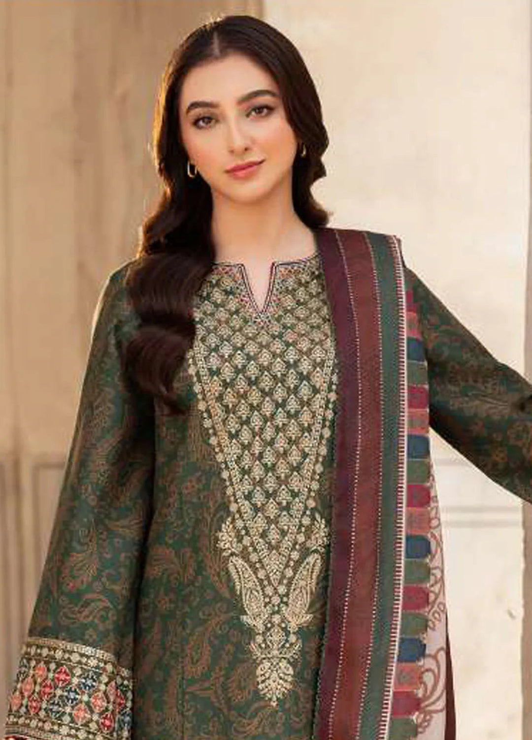 Delia By Jazmin Embroidered Suit Unstitched 3 Piece JZ24DW D-03 - Winter Collection