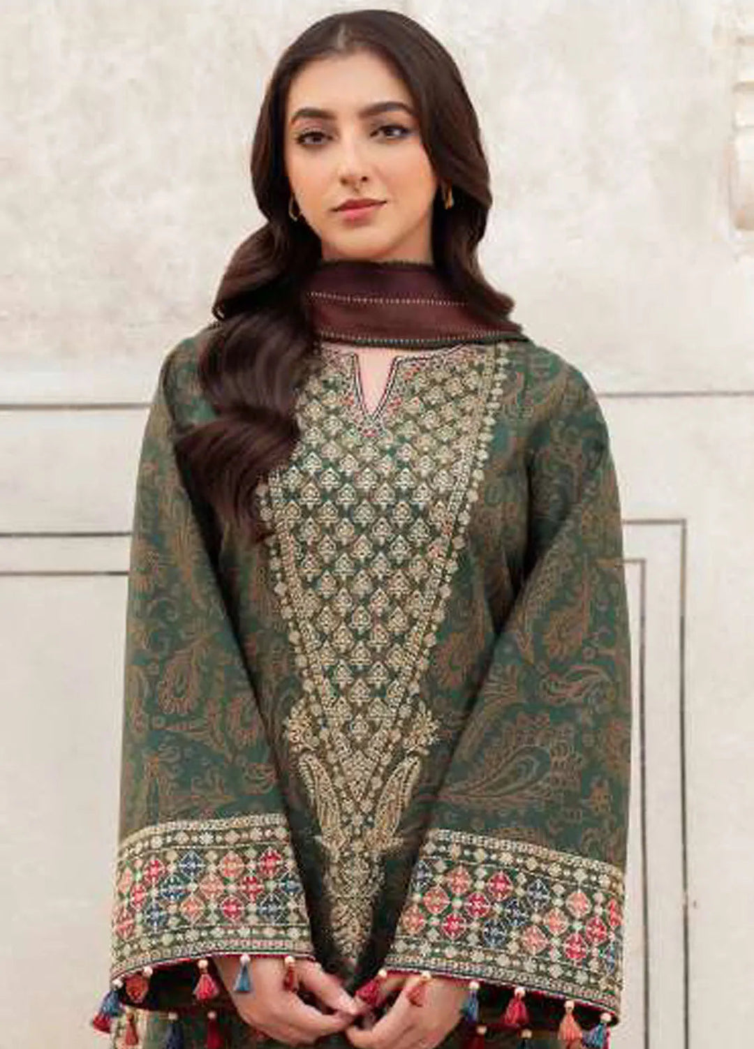 Delia By Jazmin Embroidered Suit Unstitched 3 Piece JZ24DW D-03 - Winter Collection