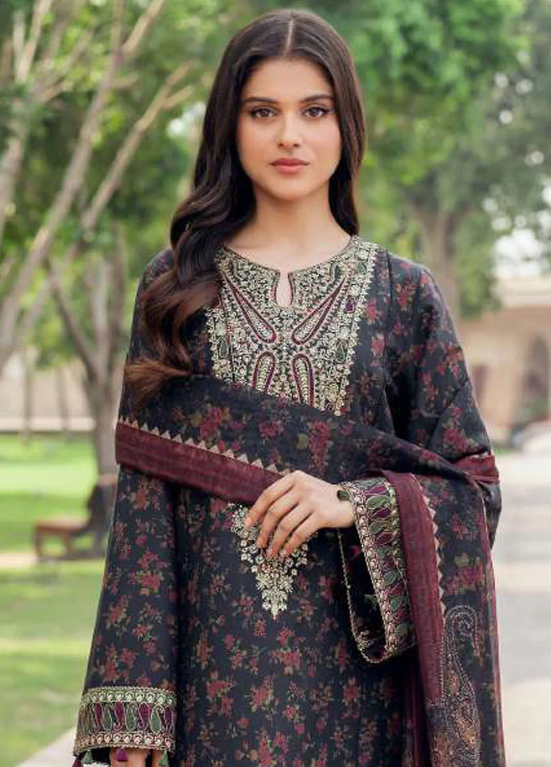 Delia By Jazmin Embroidered Suit Unstitched 3 Piece JZ24DW D-06 - Winter Collection