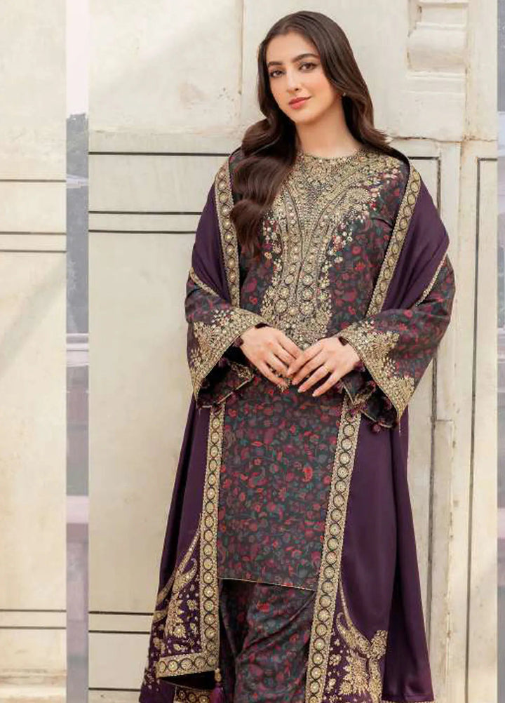 Delia By Jazmin Embroidered Suit Unstitched 3 Piece JZ24DW D-07 - Winter Collection