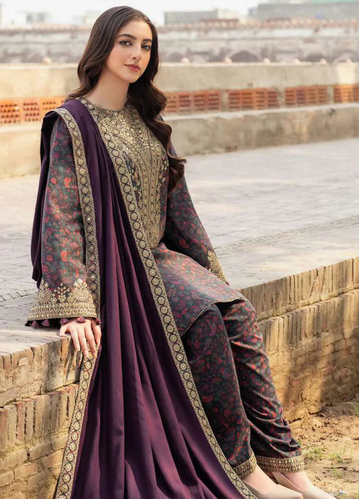 Delia By Jazmin Embroidered Suit Unstitched 3 Piece JZ24DW D-07 - Winter Collection