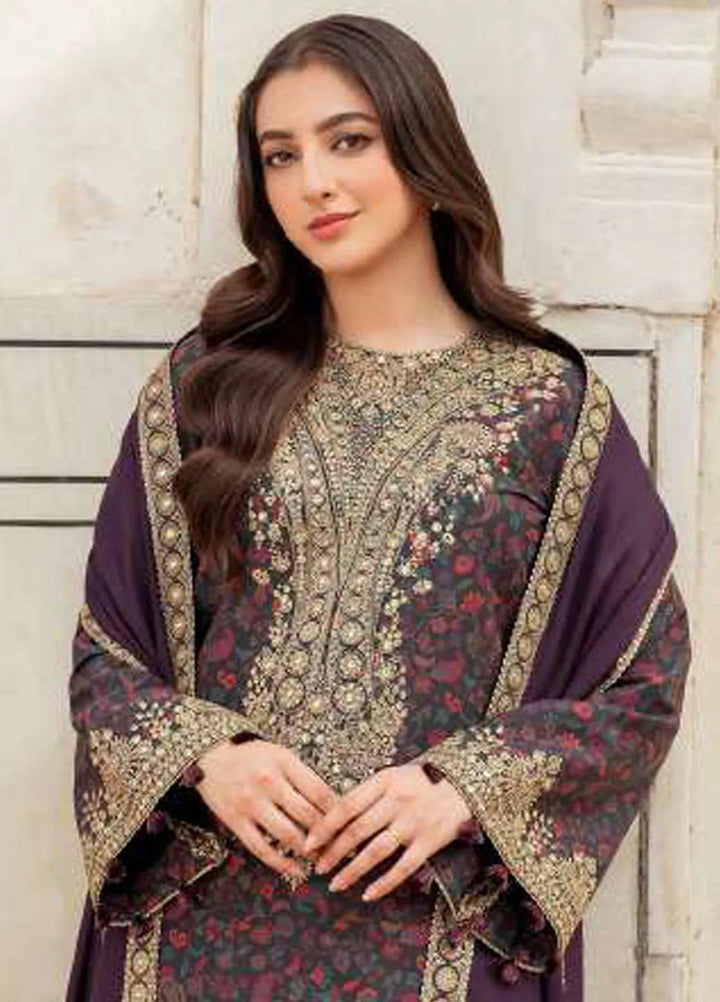 Delia By Jazmin Embroidered Suit Unstitched 3 Piece JZ24DW D-07 - Winter Collection