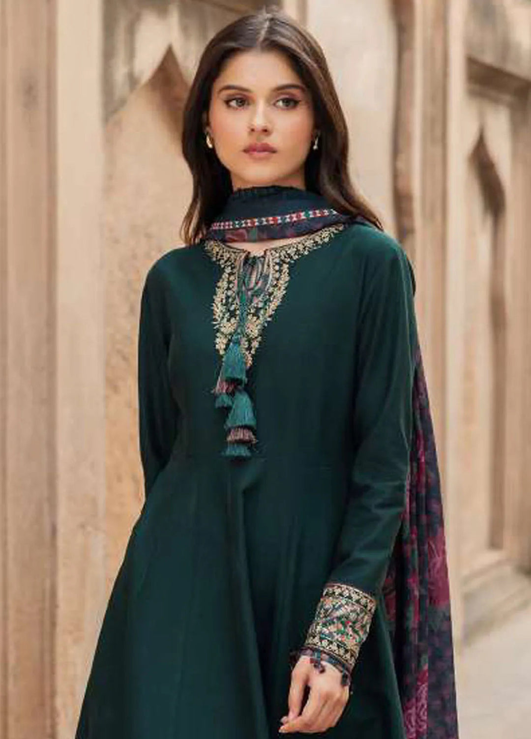 Delia By Jazmin Embroidered Suit Unstitched 3 Piece JZ24DW D-08 - Winter Collection