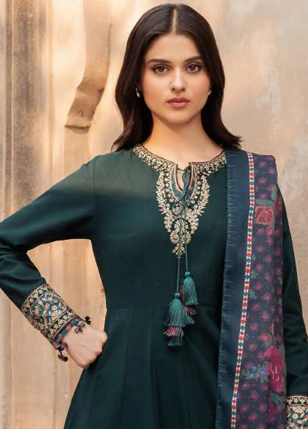 Delia By Jazmin Embroidered Suit Unstitched 3 Piece JZ24DW D-08 - Winter Collection