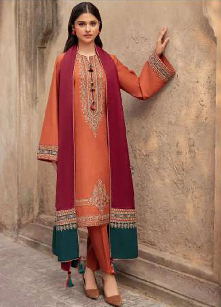 Delia By Jazmin Embroidered Suit Unstitched 3 Piece JZ24DW D-09 - Winter Collection