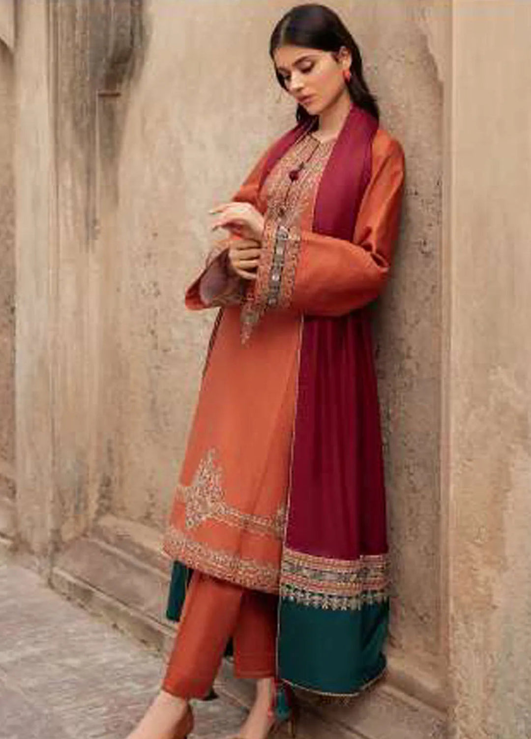Delia By Jazmin Embroidered Suit Unstitched 3 Piece JZ24DW D-09 - Winter Collection