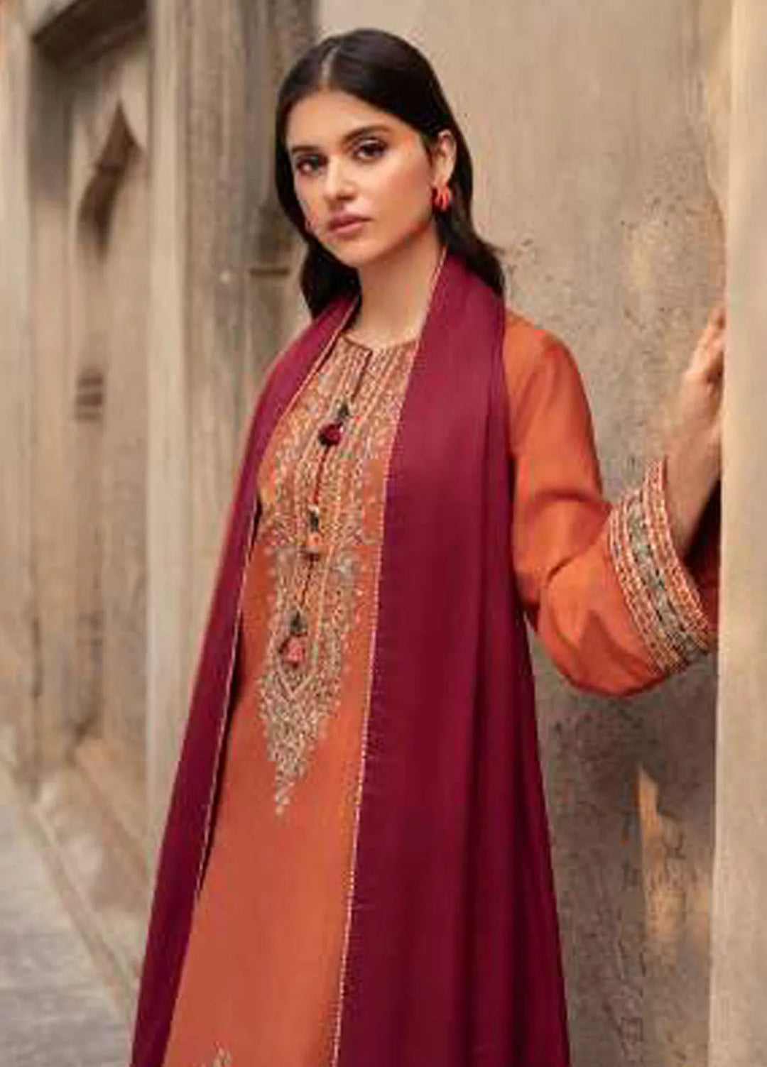 Delia By Jazmin Embroidered Suit Unstitched 3 Piece JZ24DW D-09 - Winter Collection