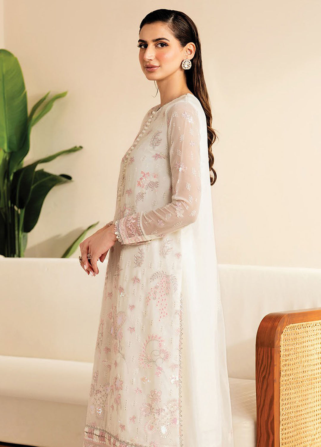 Deme by Xenia Embroidered Chiffon Suits Unstitched 3 Piece XE25DC D-01 Reve - Formals Collection
