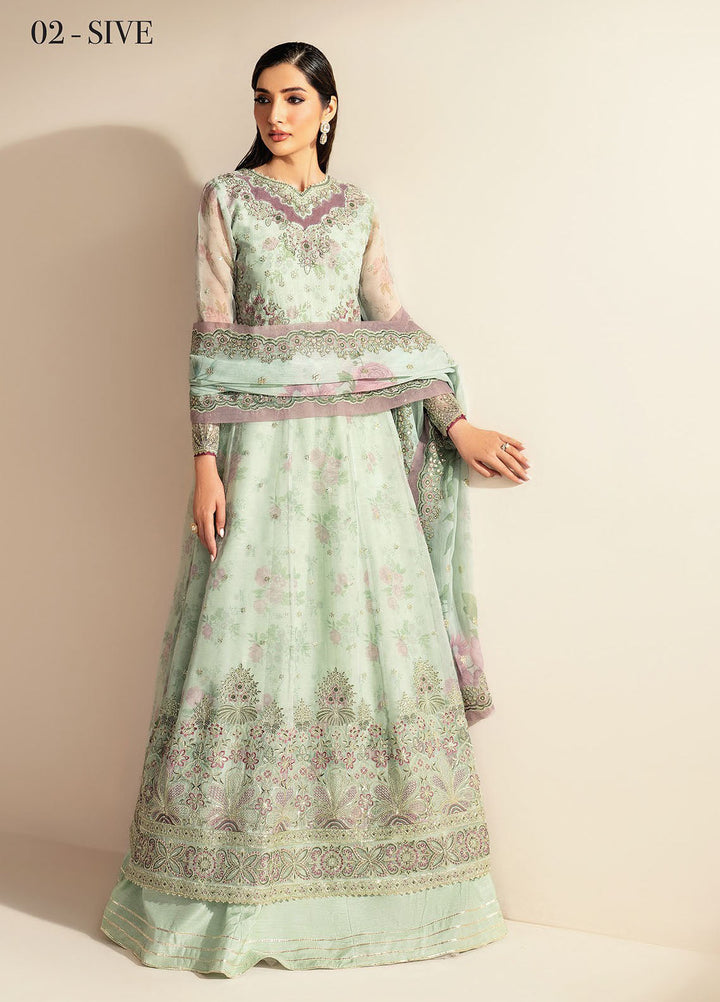 Deme by Xenia Embroidered Chiffon Suits Unstitched 3 Piece XE25DC D-02 Sive - Formals Collection