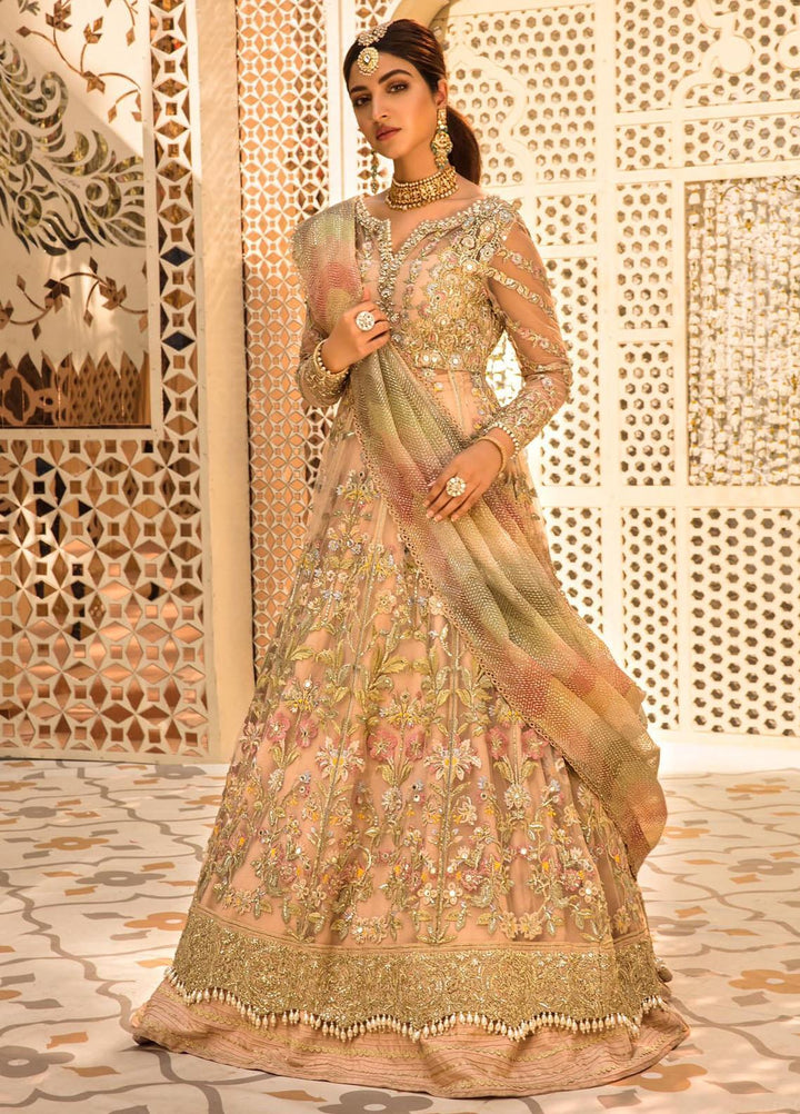 Desi Wedding Ho Rae Hai by Crimson Embroidered Net Suits Unstitched 3 Piece CR22WD 1A Blush - Wedding Collection