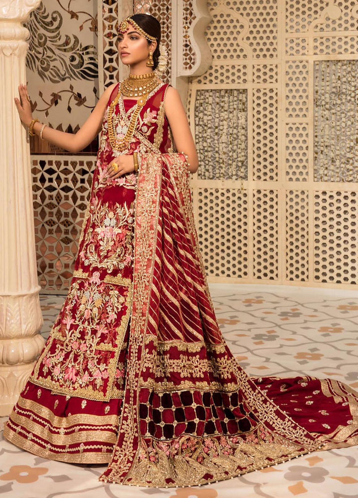 Desi Wedding Ho Rae Hai by Crimson Embroidered Organza Suits Unstitched 3 Piece CR22WD 2A Scarlet - Wedding Collection