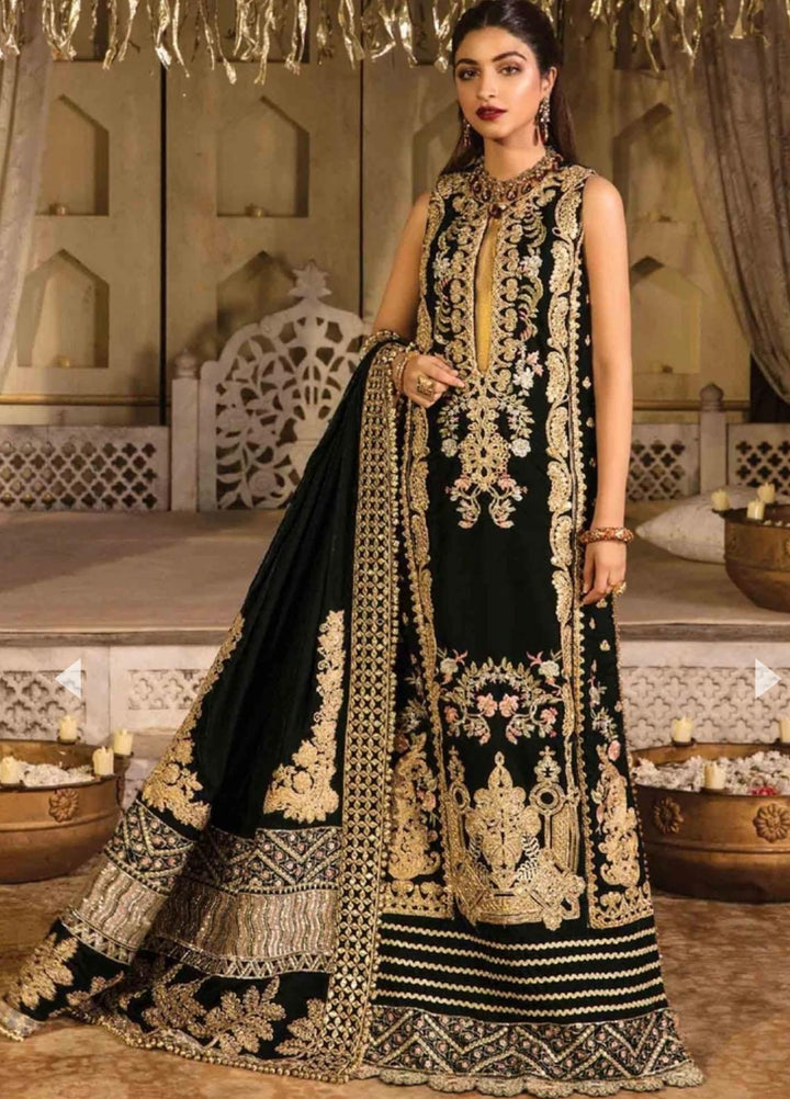 Desi Wedding Ho Rae Hai by Crimson Embroidered Velvet Suits Unstitched 3 Piece CR22WD 3B Jade - Wedding Collection