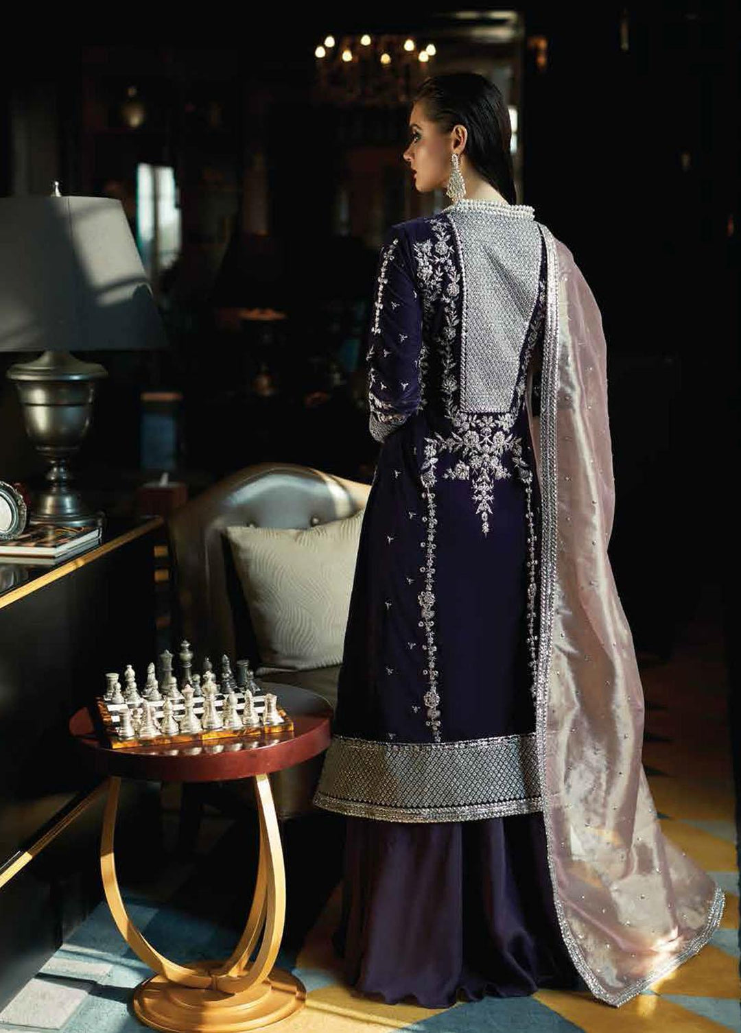Destiny by Mushq Embroidered Velvet Suits Unstitched 3 Piece MQ22D MV22-01 Glee - Luxury Collection