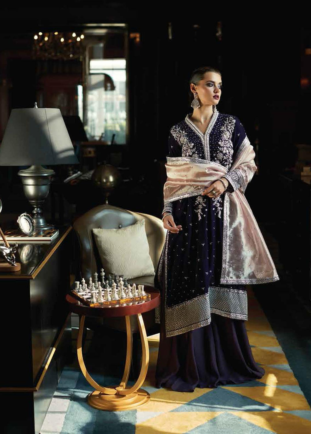 Destiny by Mushq Embroidered Velvet Suits Unstitched 3 Piece MQ22D MV22-01 Glee - Luxury Collection