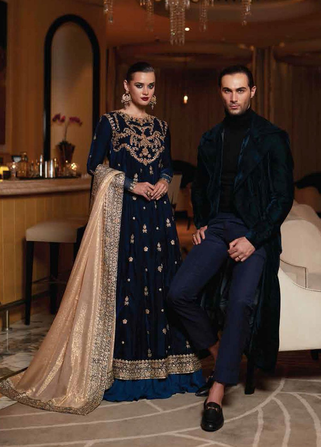 Destiny by Mushq Embroidered Velvet Suits Unstitched 3 Piece MQ22D MV22-04 Frenzy - Luxury Collection