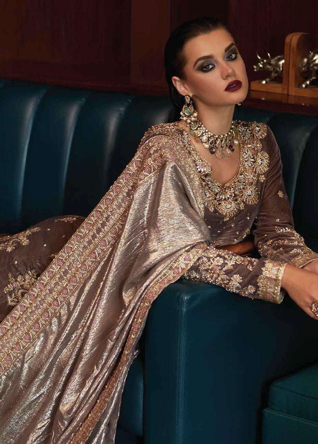 Destiny by Mushq Embroidered Velvet Suits Unstitched 3 Piece MQ22D MV22-05 Elysium - Luxury Collection