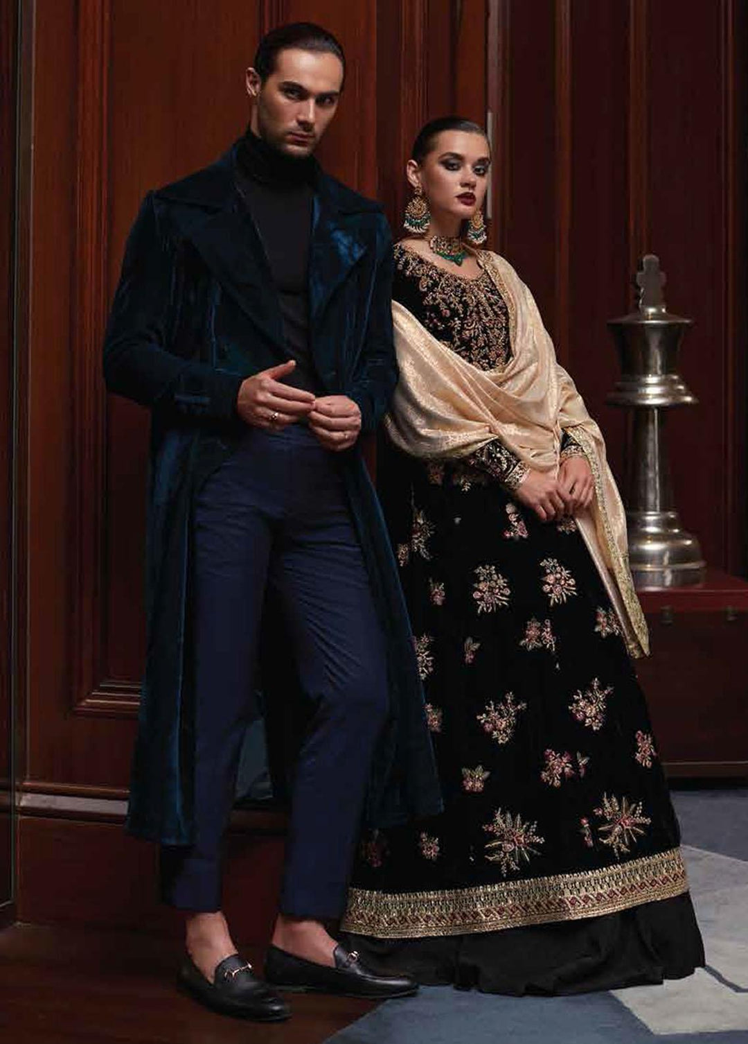 Destiny by Mushq Embroidered Velvet Suits Unstitched 3 Piece MQ22D MV22-06 Euphoria - Luxury Collection