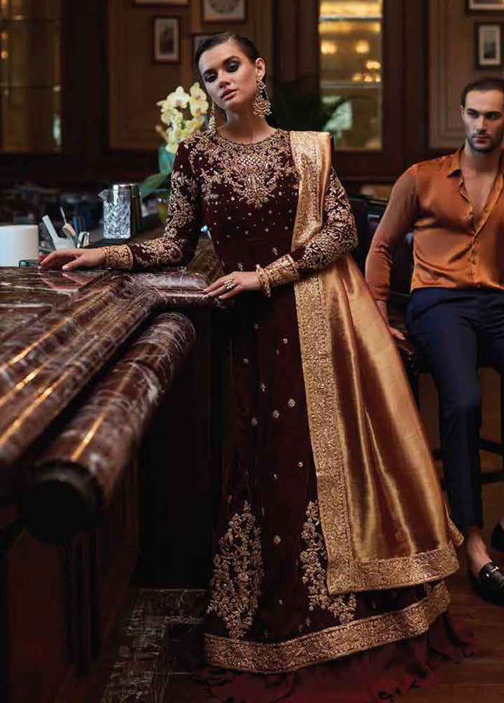 Destiny by Mushq Embroidered Velvet Suits Unstitched 3 Piece MQ22D MV22-08 Utopia - Luxury Collection