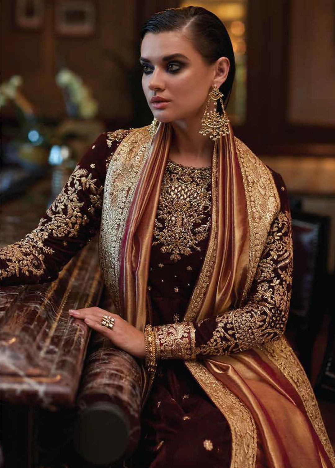 Destiny by Mushq Embroidered Velvet Suits Unstitched 3 Piece MQ22D MV22-08 Utopia - Luxury Collection