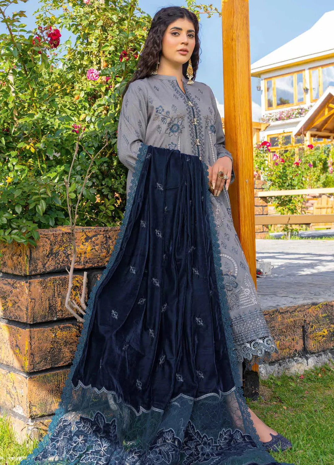 Destiny By Riaz Arts Embroidered Wool Suit Unstitched 3 Piece RA24DU D-01 - Winter Collection