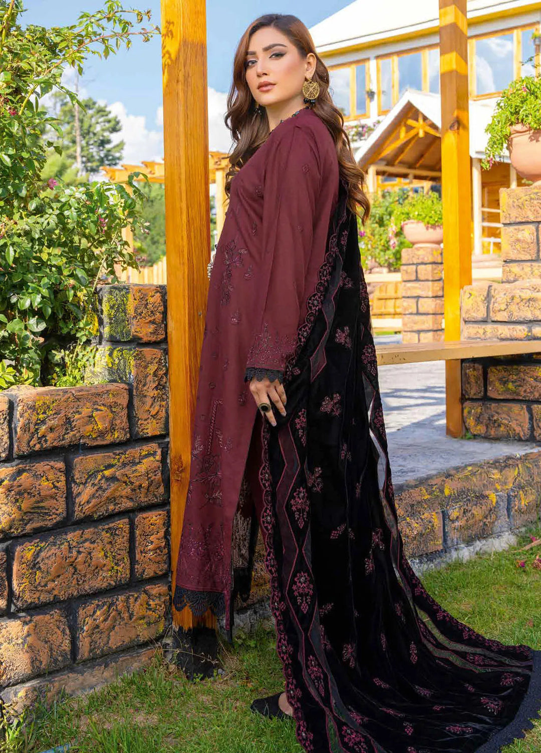 Destiny By Riaz Arts Embroidered Wool Suit Unstitched 3 Piece RA24DU D-02 - Winter Collection