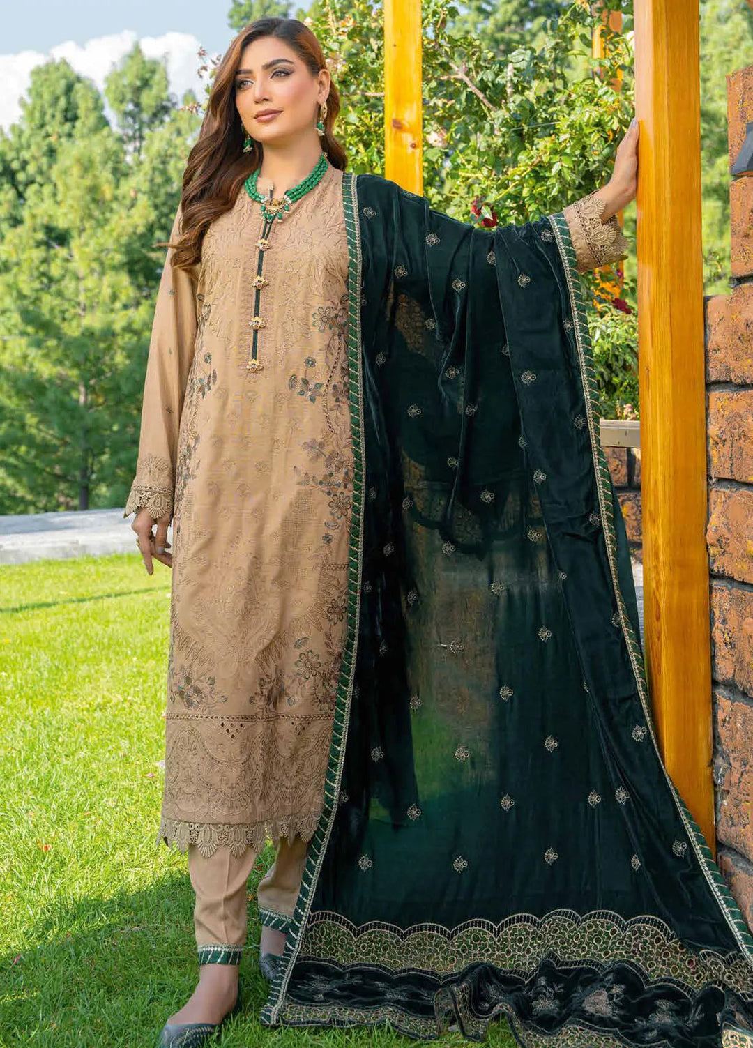 Destiny By Riaz Arts Embroidered Wool Suit Unstitched 3 Piece RA24DU D-03 - Winter Collection