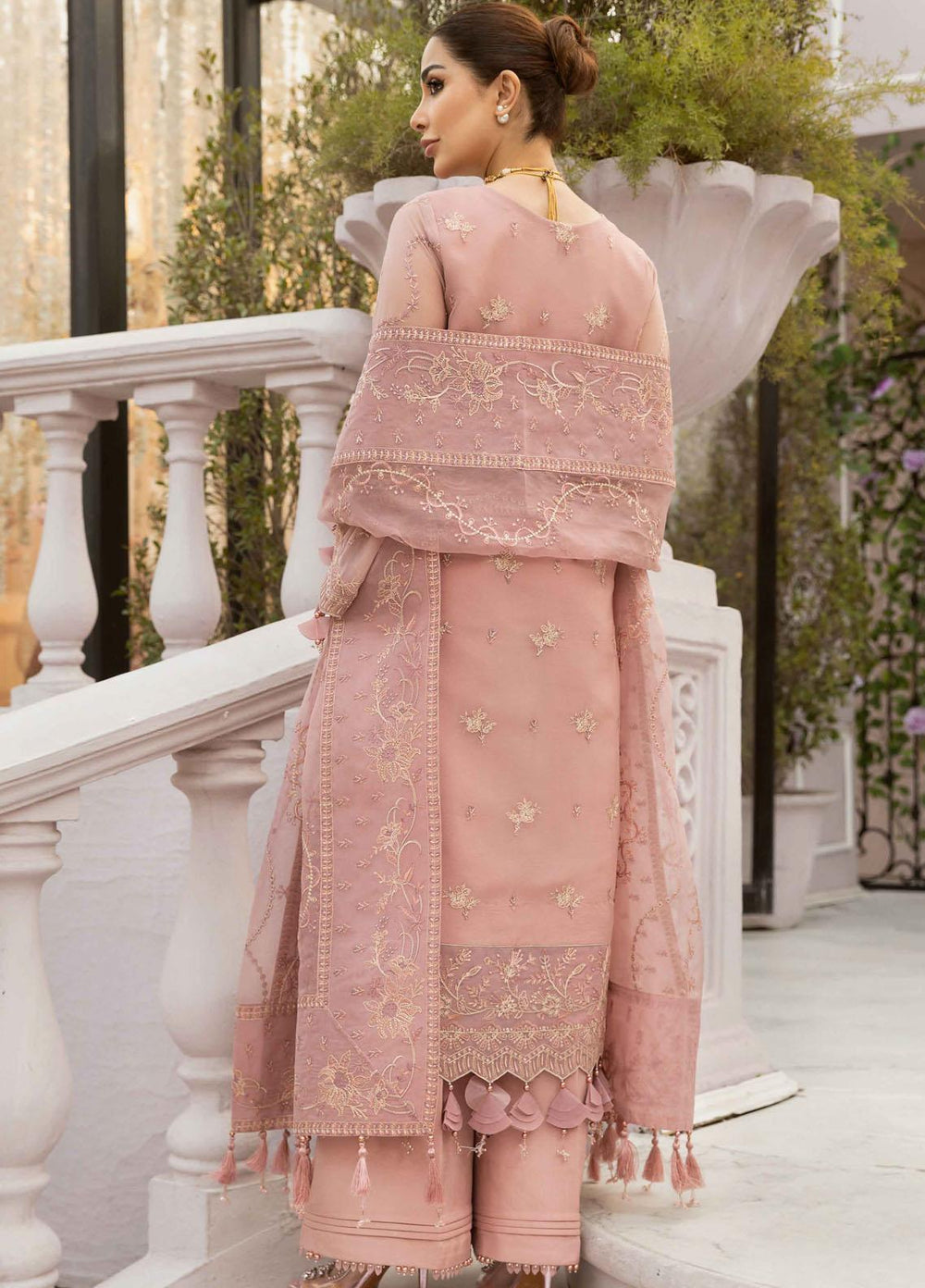 Dhaagay By Alizeh Fashion Embroidered Chiffon Suits Unstitched 3 Piece AFB23D 02 Abir - Formal Collection