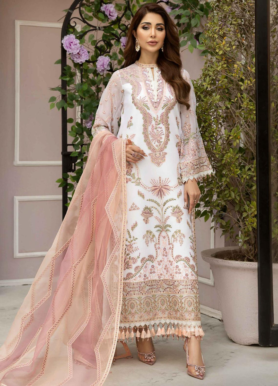 Dhaagay By Alizeh Fashion Embroidered Chiffon Suits Unstitched 3 Piece AFB23D 08 Kaavish - Formal Collection