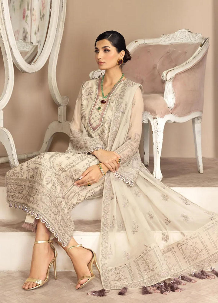 Dhaagay By Alizeh Fashion Embroidered Chiffon Suits Unstitched 3 Piece AFB23D-V2 D-01 Kiera - Formal Collection